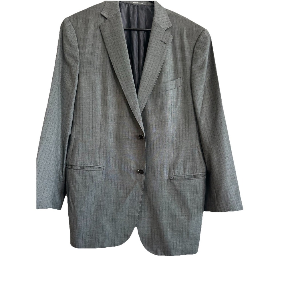 Ermenegildo Zegna Multiseason Blazer 44R (54) Sport Coat Wool Gray Pinstripe